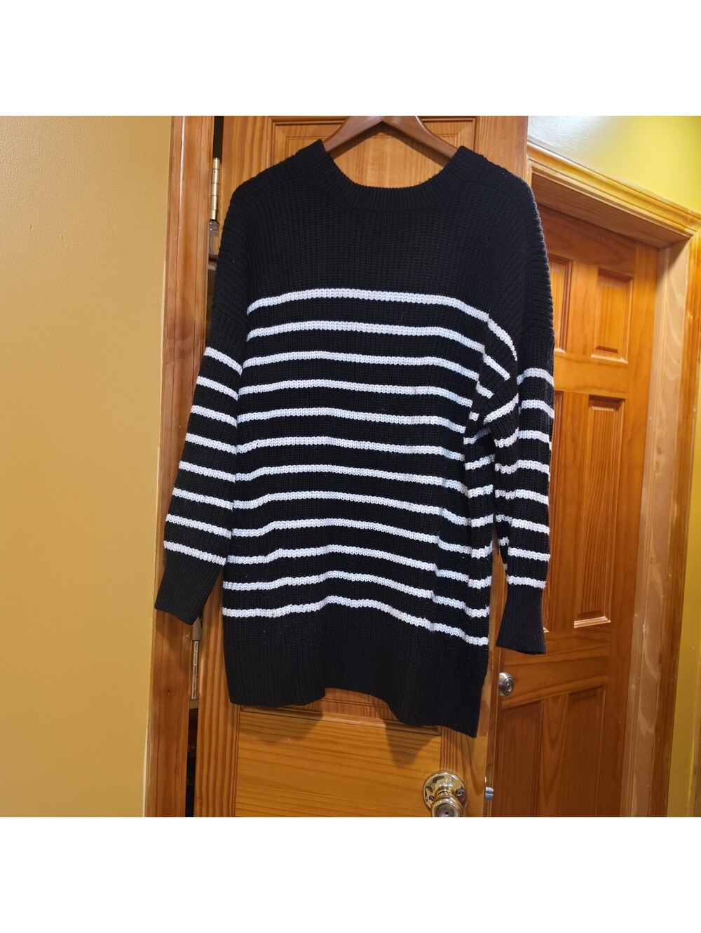 SO Kohls Black White Striped Sweater 2X Plus Size Knit Chunky Oversized Pullover